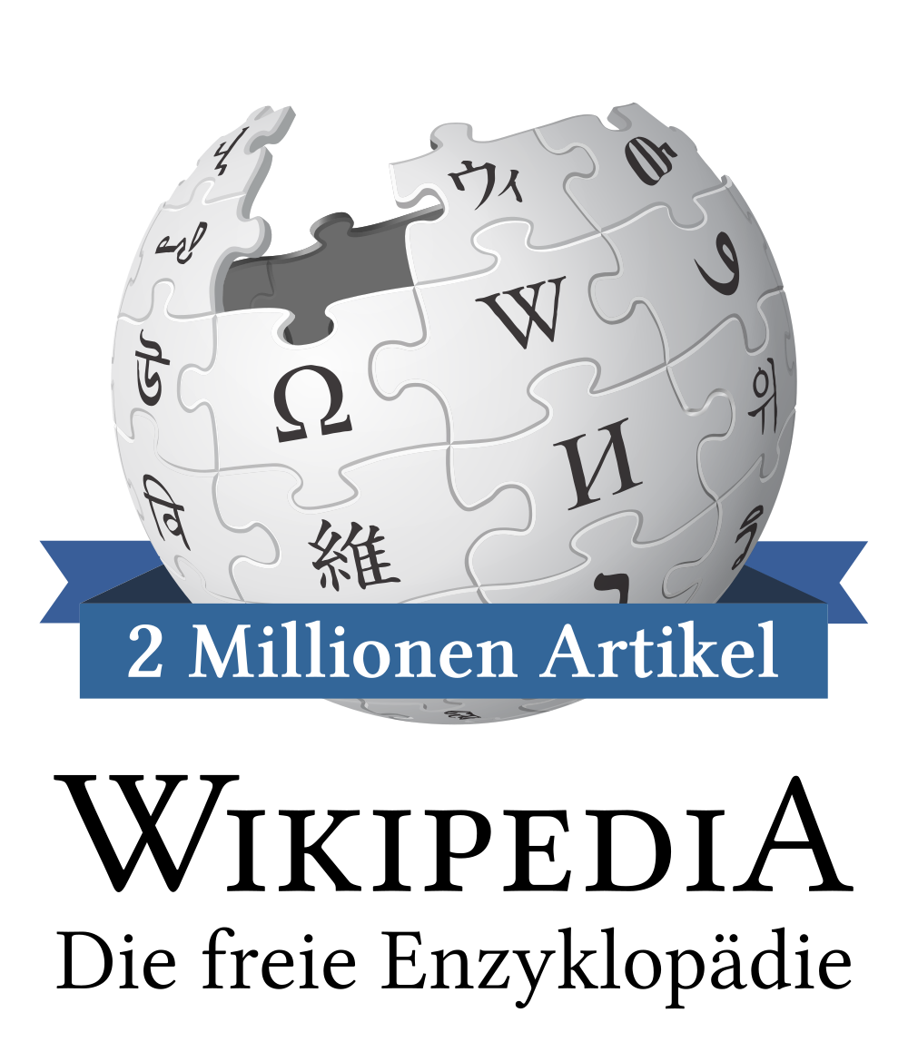 Logo DE Wikipedia 2 Millionen Artikel